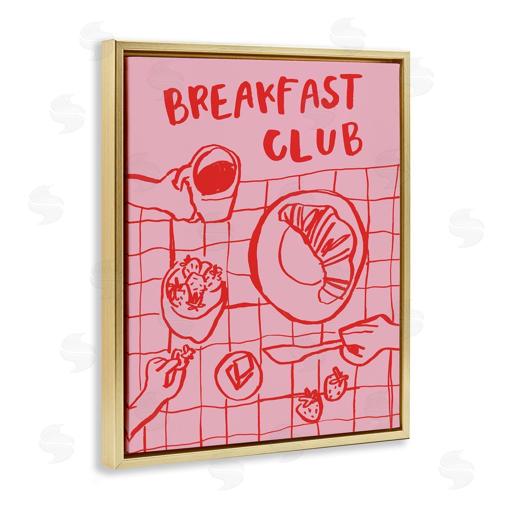 Jenaya Jackson Breakfast Club Doodles Gold Floating Frame Canvas Wall Art Print