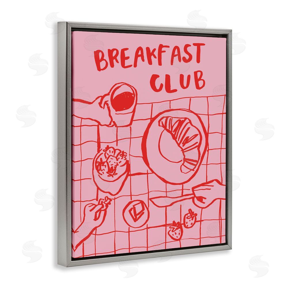 Jenaya Jackson Breakfast Club Doodles Gray Floating Frame Canvas Wall Art Print