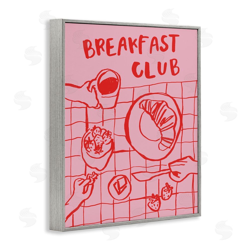 Jenaya Jackson Breakfast Club Doodles Gray Framed Giclee Wall Art Print