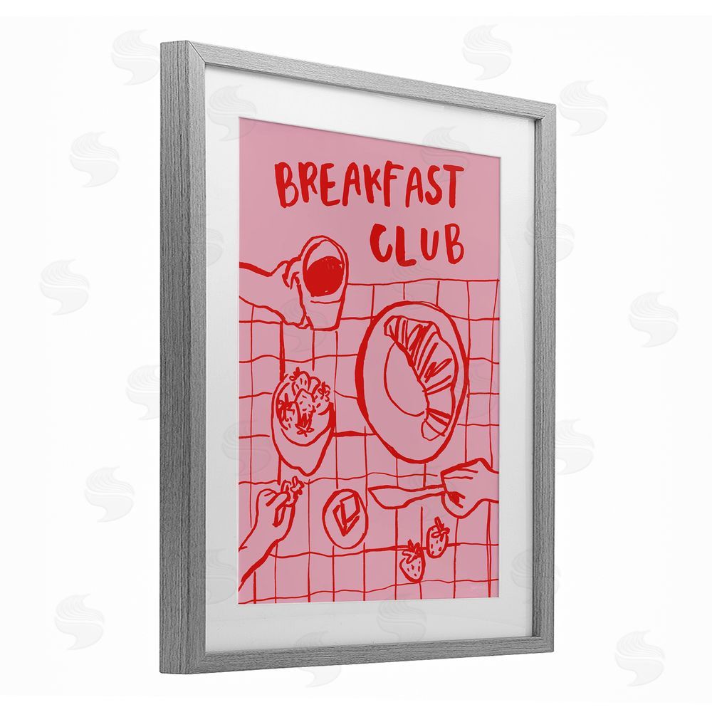 Jenaya Jackson Breakfast Club Doodles Gray Framed Print Under Glass Wall Art