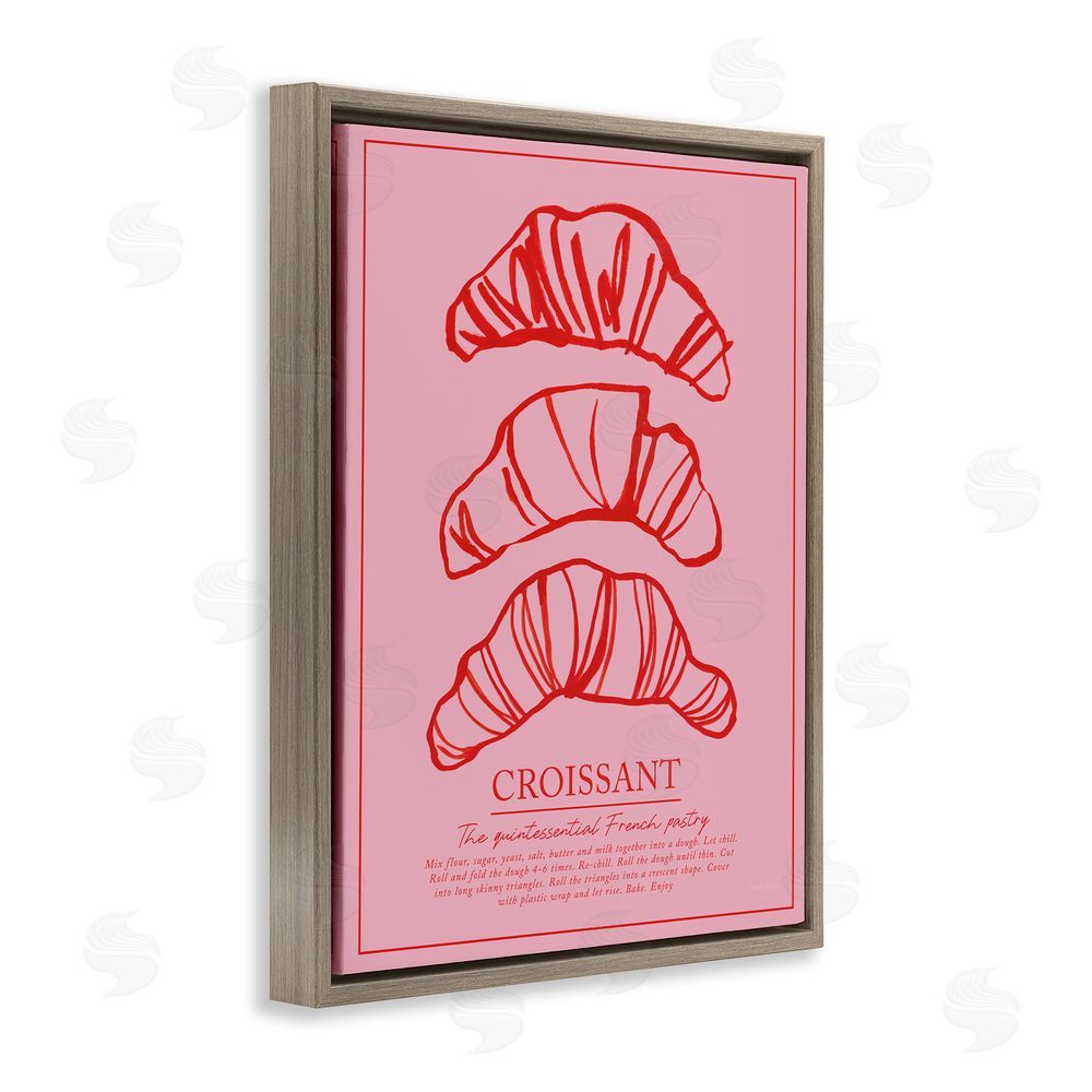 Jenaya Jackson Croissant Breakfast Pastry Brown Floating Frame Canvas Wall Art Print