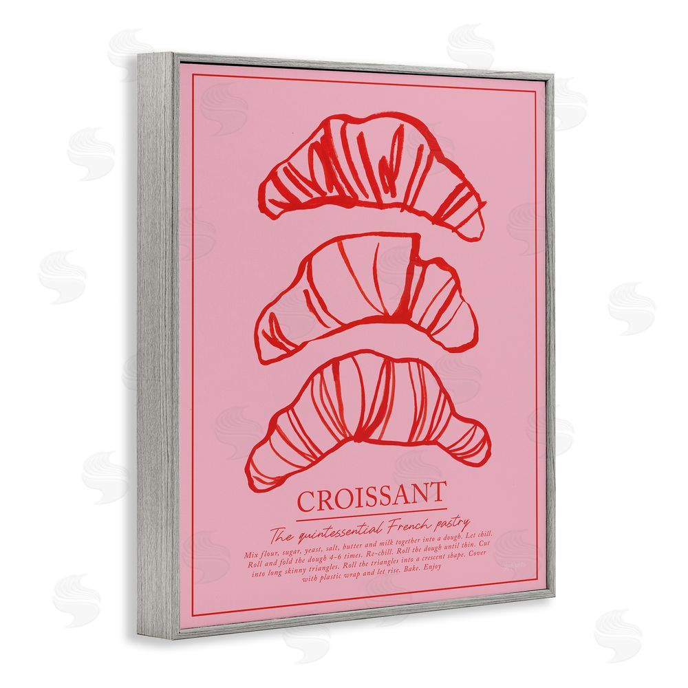 Jenaya Jackson Croissant Breakfast Pastry Gray Framed Giclee Wall Art Print