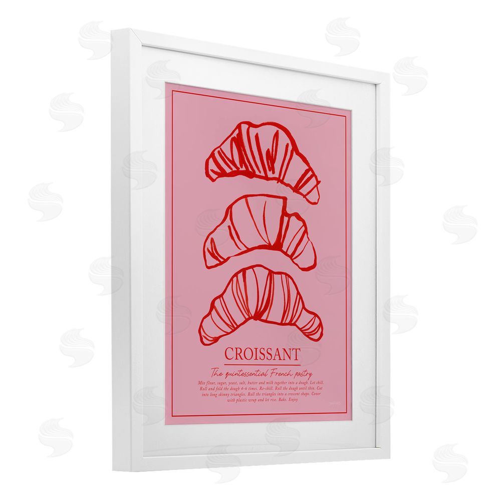 Jenaya Jackson Croissant Breakfast Pastry White Framed Print Under Glass Wall Art
