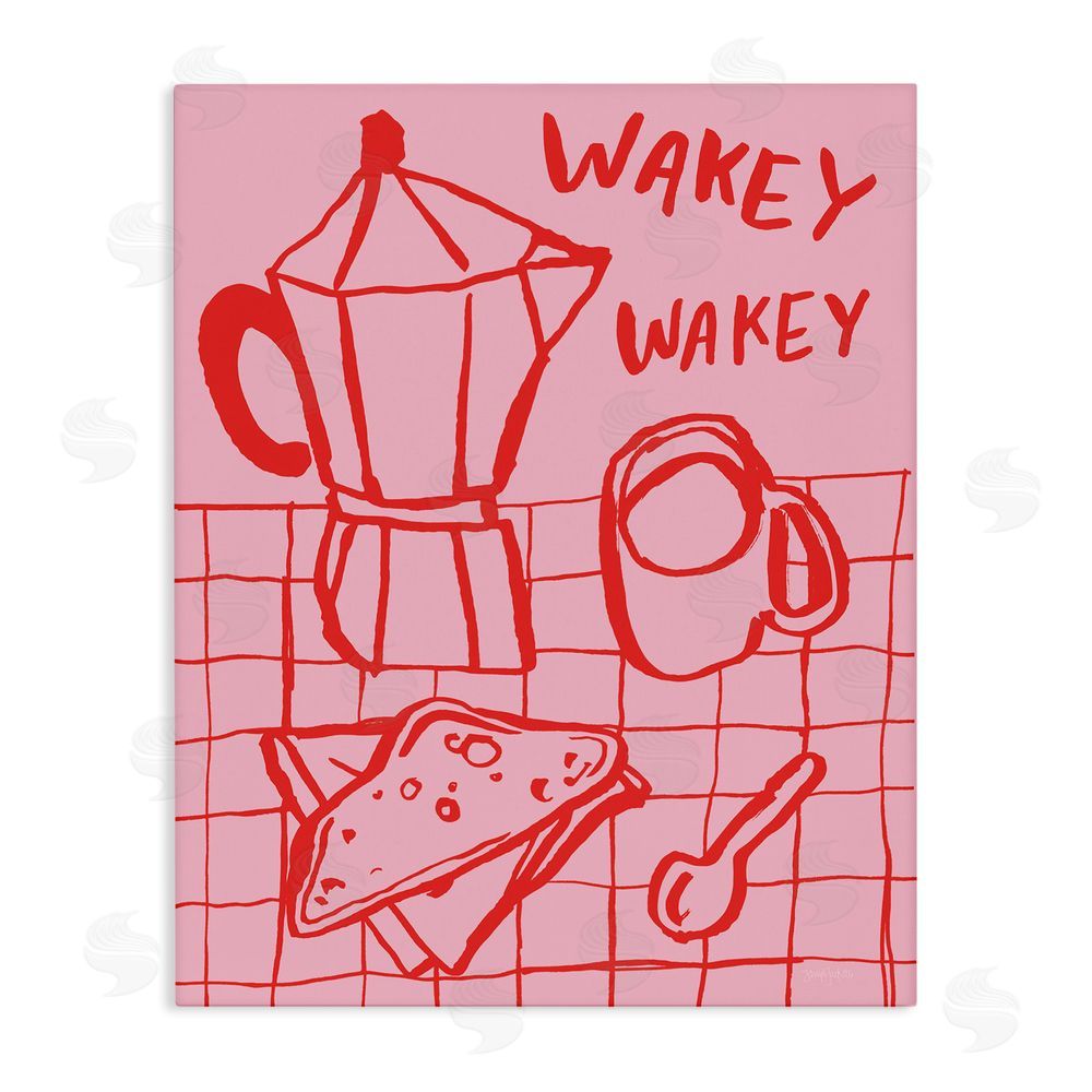 Jenaya Jackson Wakey Breakfast Doodles Stretched Canvas Wall Art Print