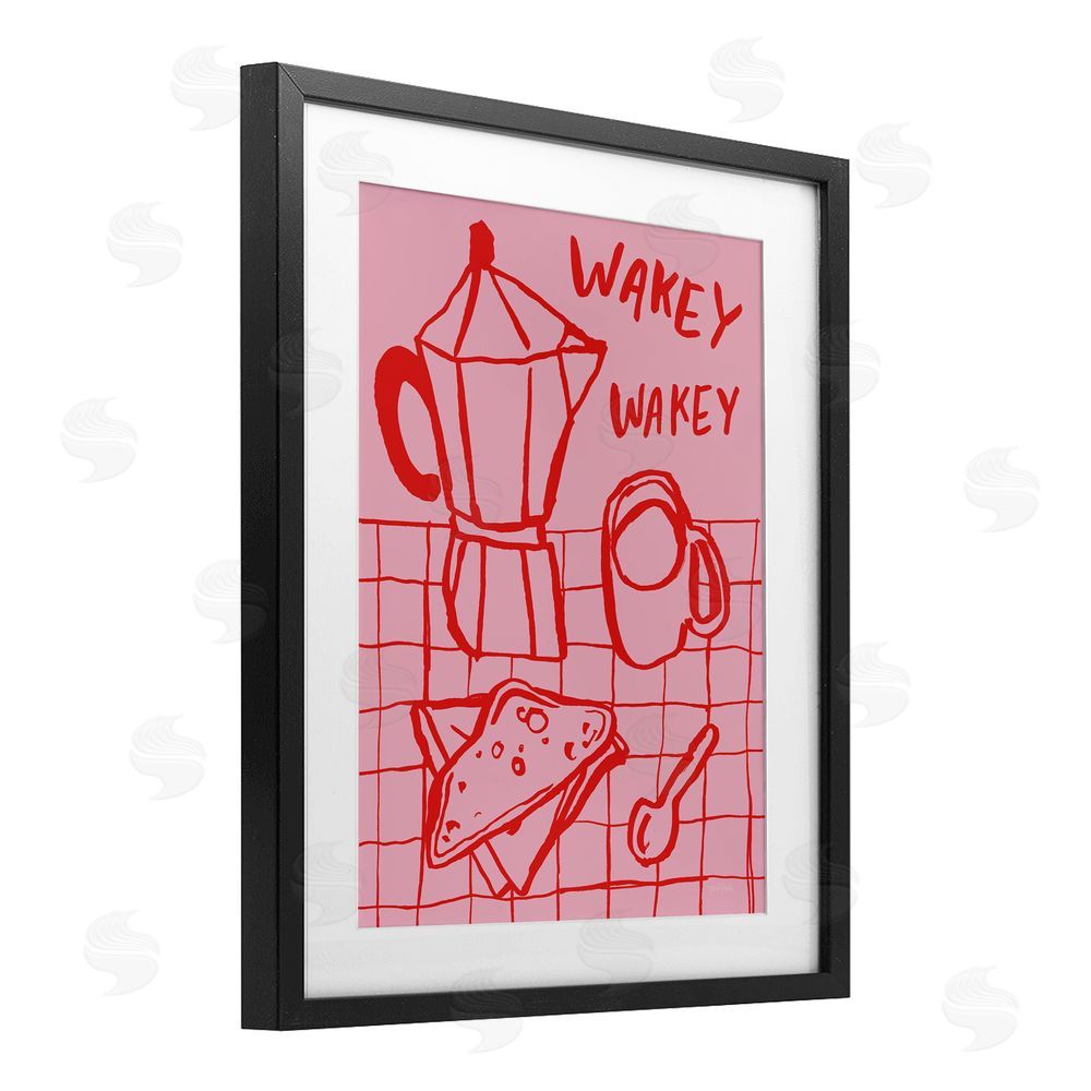 Jenaya Jackson Wakey Breakfast Doodles Black Framed Print Under Glass Wall Art