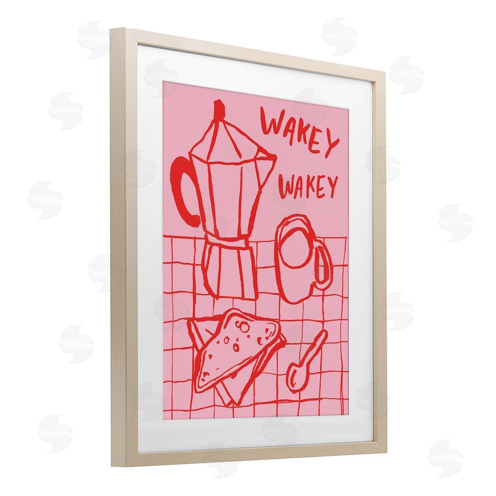 Jenaya Jackson Wakey Breakfast Doodles Birch Framed Print Under Glass Wall Art