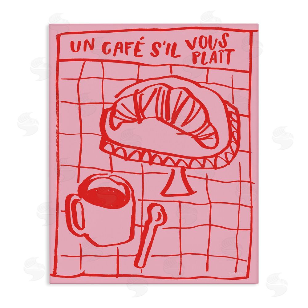 Jenaya Jackson Cafe Brunch Doodles Stretched Canvas Wall Art