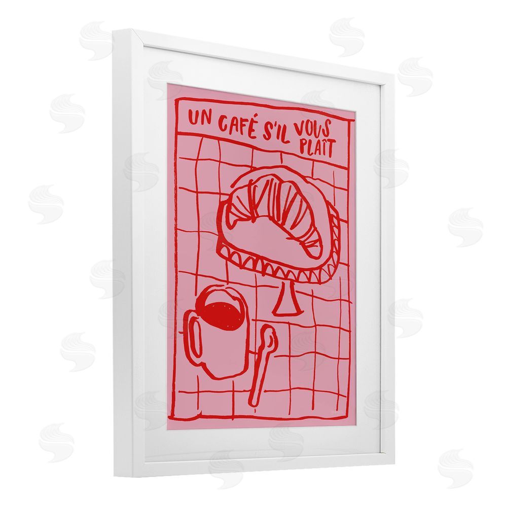 Jenaya Jackson Cafe Brunch Doodles White Framed Print Under Glass Wall Art