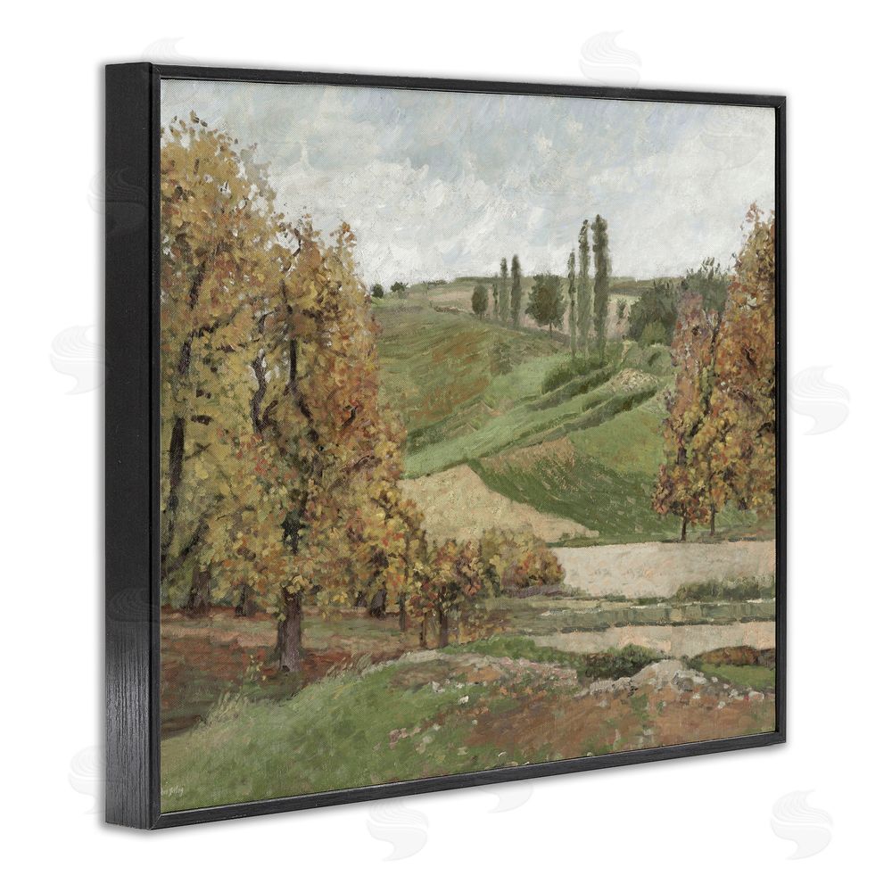 Amber Sterling Rural Hills with Fall Trees Black Framed Giclee Wall Art Print