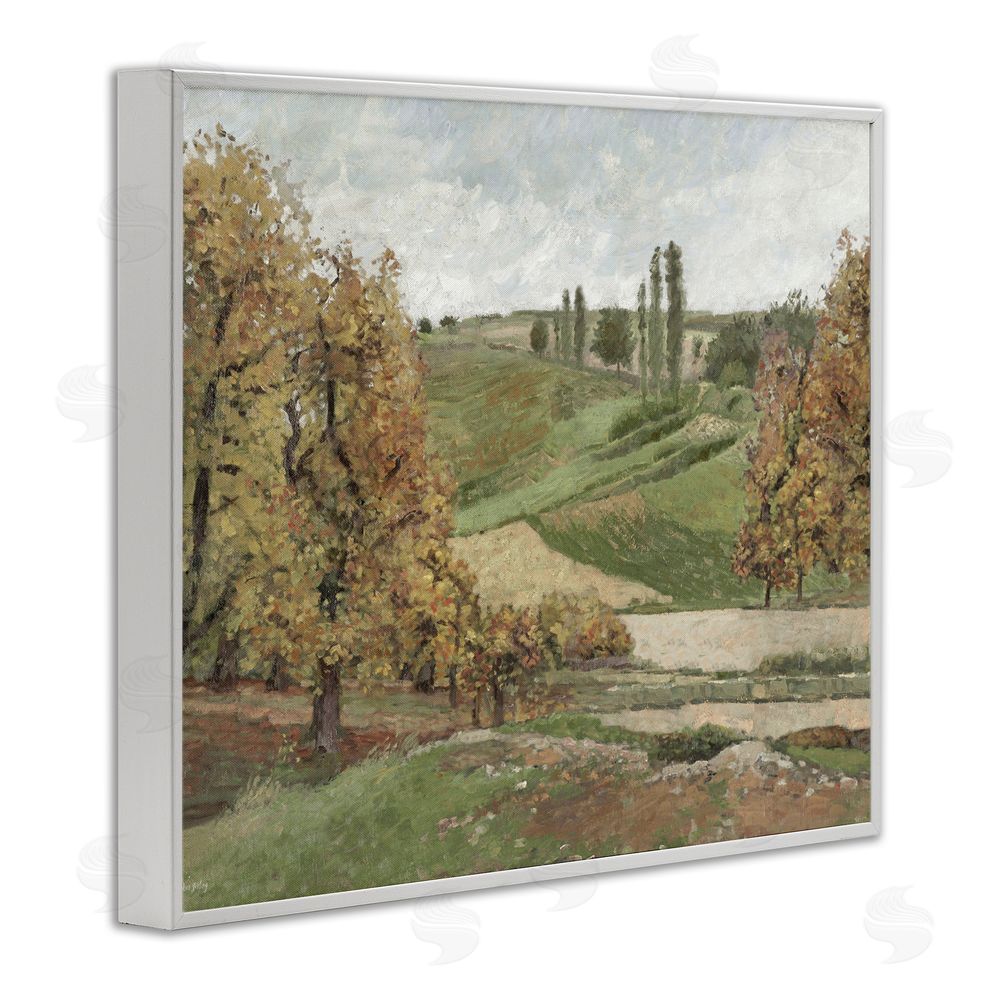 Amber Sterling Rural Hills with Fall Trees White Framed Giclee Wall Art Print