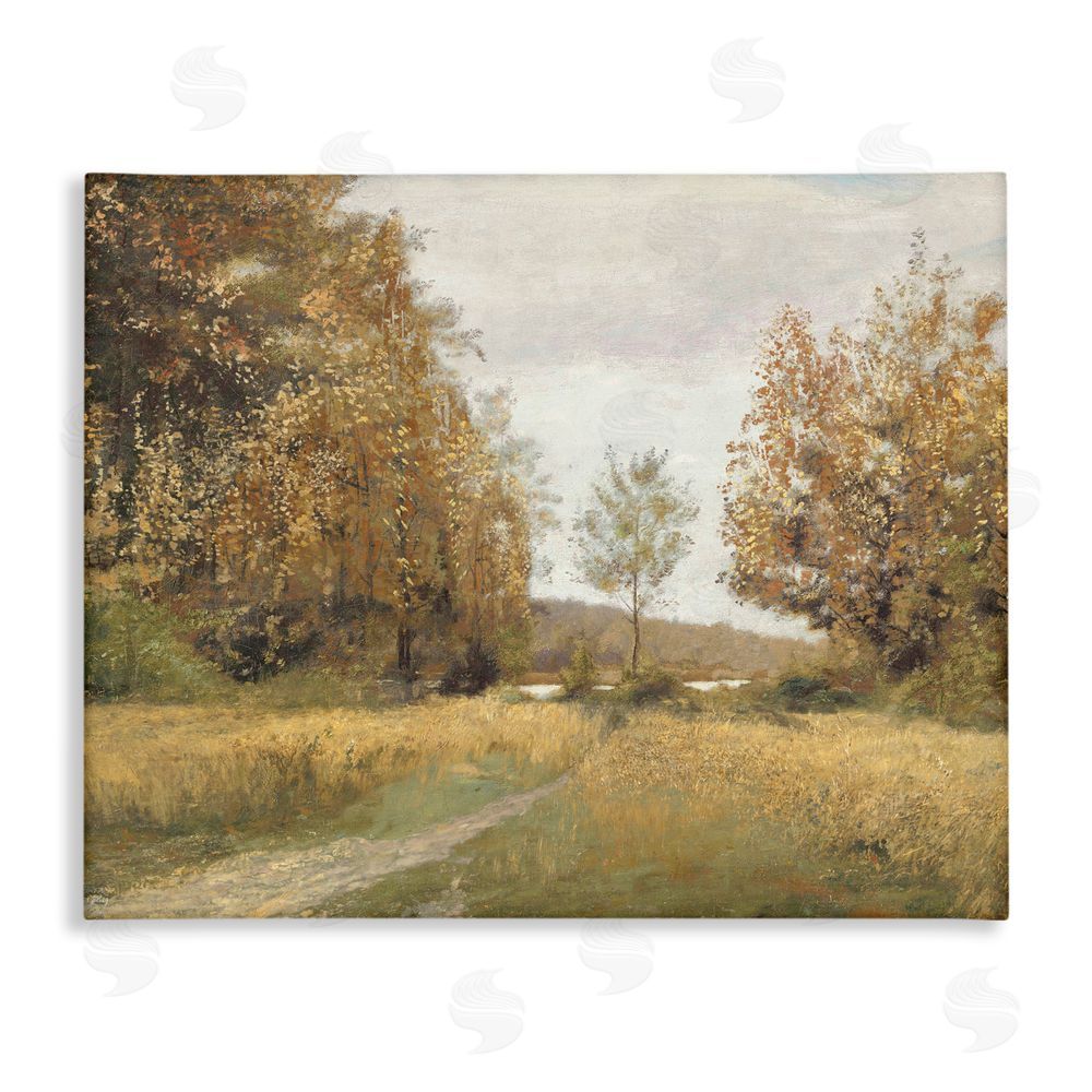 Amber Sterling Path Through Autumn Trees Canvas Wall Art Print