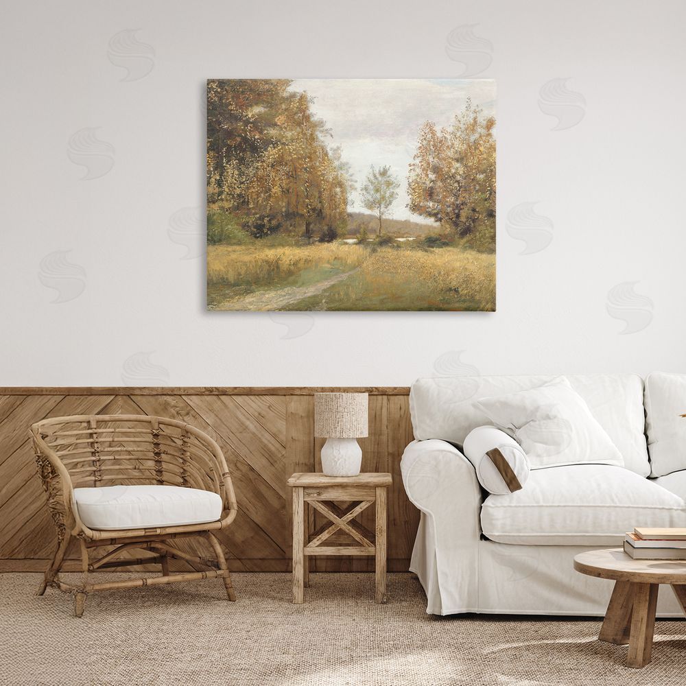 Amber Sterling Path Through Autumn Trees Canvas Art on Wall