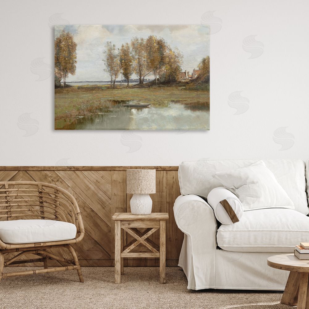 Amber Sterling A Peaceful Spot Landscape Stretched Canvas Wall Art in Room
