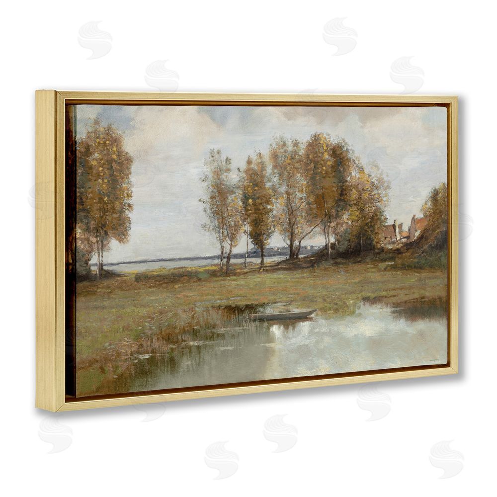 Amber Sterling A Peaceful Spot Landscape Gold Floating Frame Canvas Wall Art Print