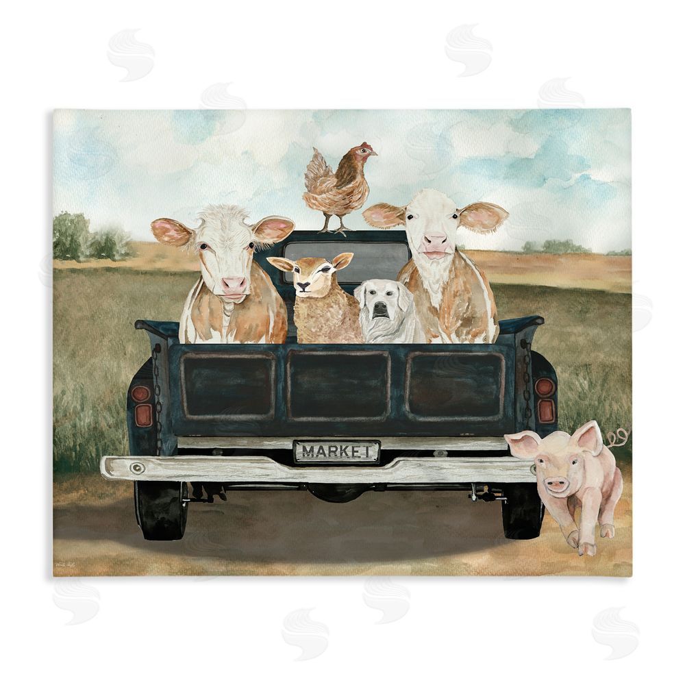Cindy Jacobs Ready For A Farm Ride Stretched Canvas Wall Art Print