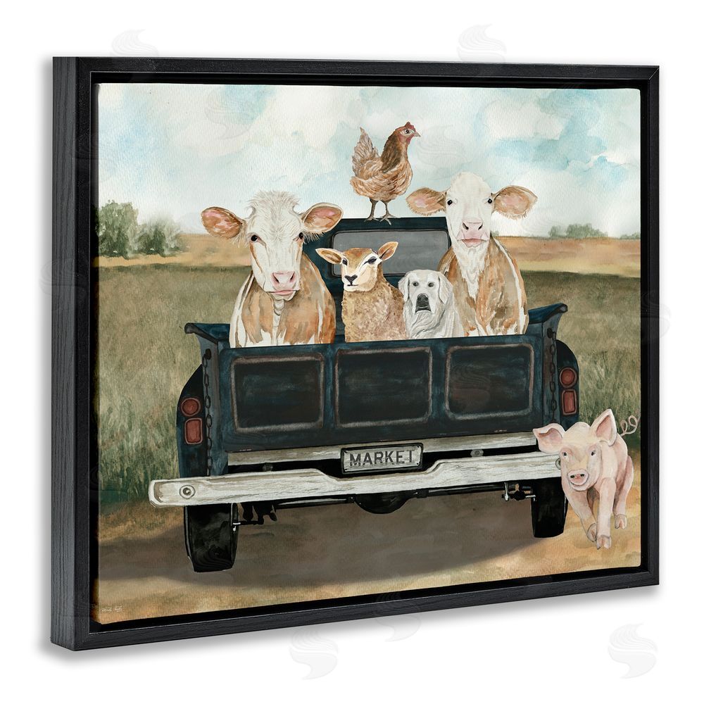 Cindy Jacobs Ready For A Farm Ride Black Floating Frame Canvas Wall Art Print