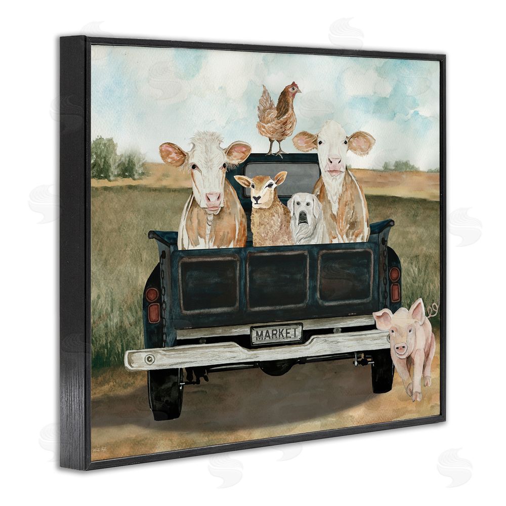 Cindy Jacobs Ready For A Farm Ride Black Framed Giclee Wall Art Print