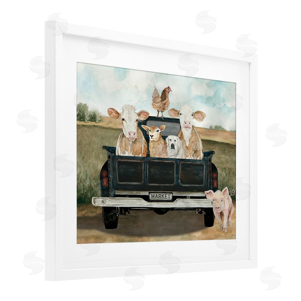 Cindy Jacobs Ready For A Farm Ride White Framed Print Under Glass Wall Art