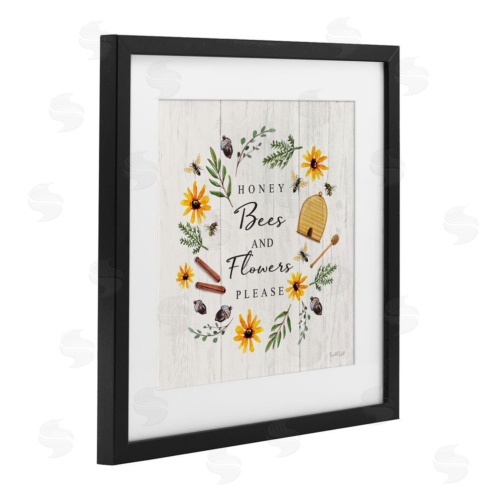 Elizabeth Tyndall Country Cottage Wreath & Quote Black Framed Print Under Glass Wall Art