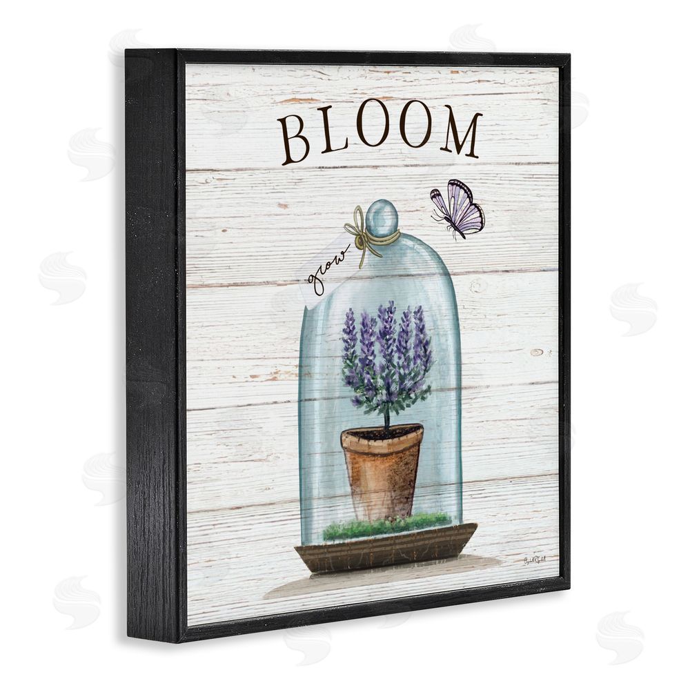 Elizabeth Tyndall Cottage Bloom in Bell Jar Black Framed Giclee Wall Art Print