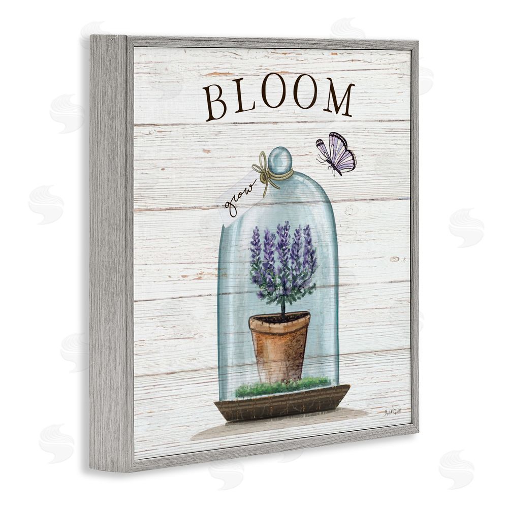Elizabeth Tyndall Cottage Bloom in Bell Jar Gray Framed Giclee Wall Art Print