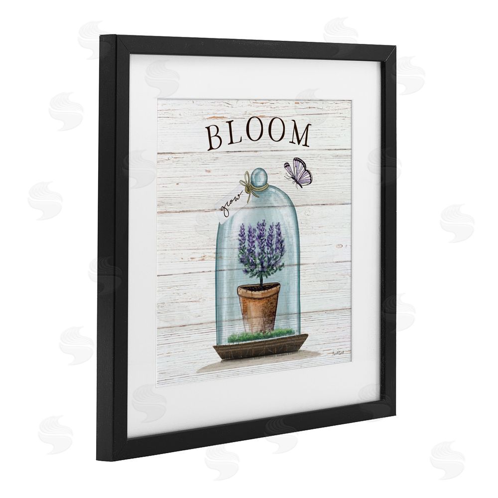 Elizabeth Tyndall Cottage Bloom in Bell Jar Black Framed Print Under Glass Wall Art