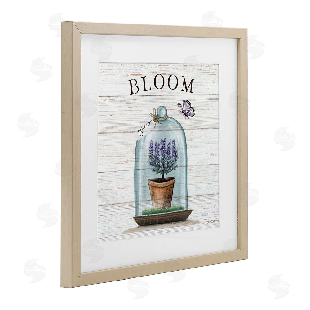 Elizabeth Tyndall Cottage Bloom in Bell Jar Birch Framed Print Under Glass Wall Art