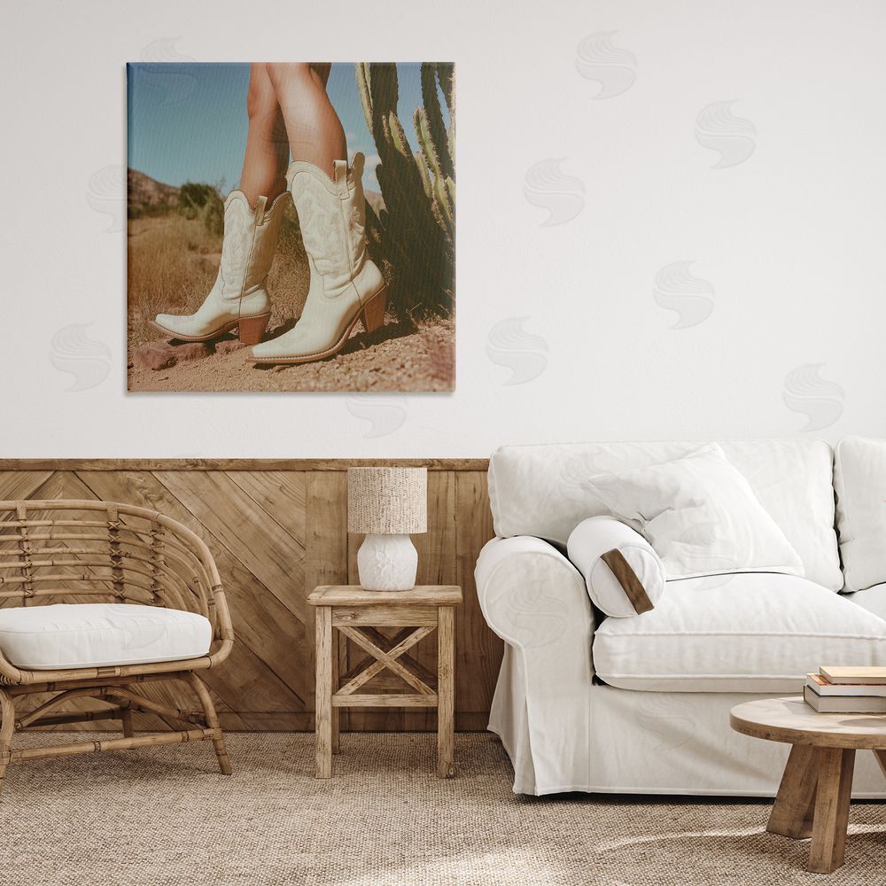 Heidi Kuntz Desert Boots Step Stretched Canvas Wall Art Print in Room