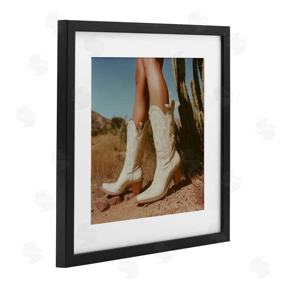 Heidi Kuntz Desert Boots Step Black Framed Print Under Glass Wall Art