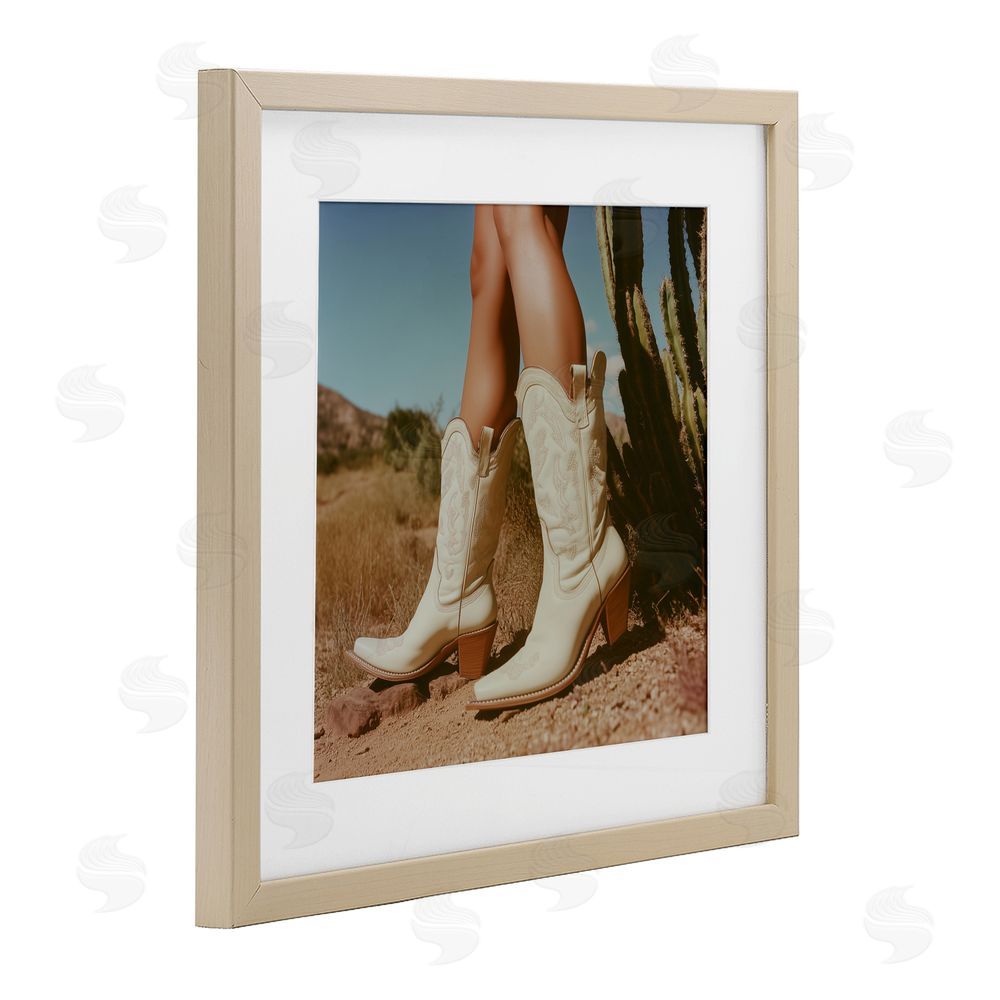 Heidi Kuntz Desert Boots Step Birch Framed Print Under Glass Wall Art