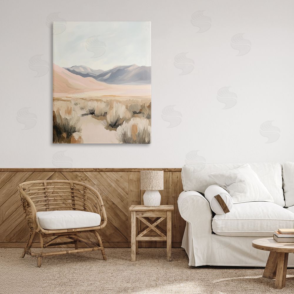 Heidi Kuntz Pastel Desert Solitude Canvas Wall Art Print in Room