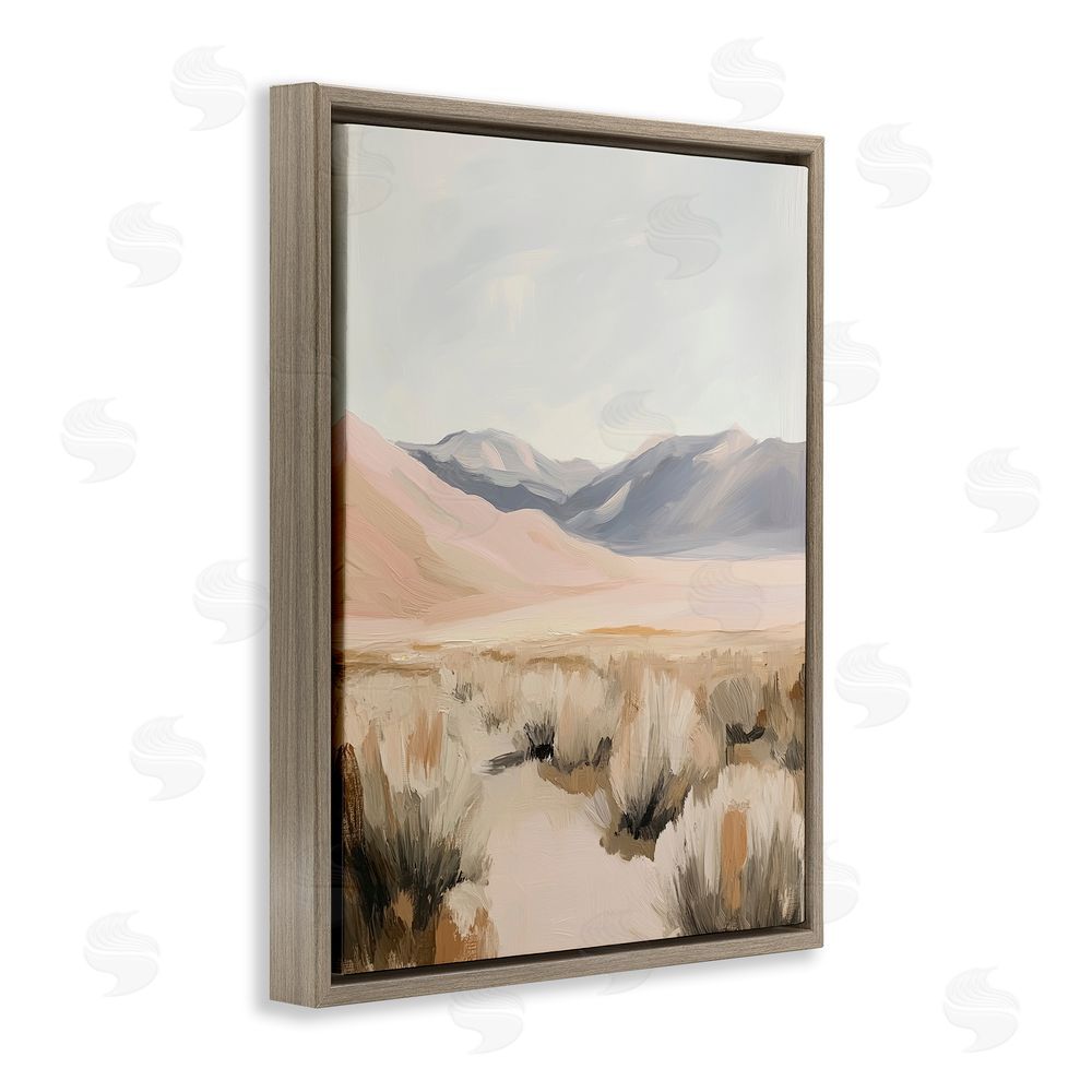 Heidi Kuntz Pastel Desert Solitude Brown Floating Frame Canvas Wall Art Print