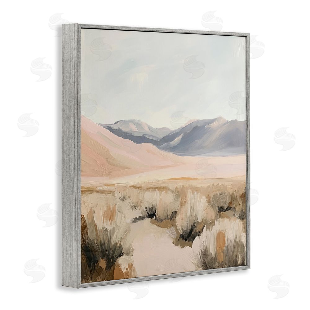 Heidi Kuntz Pastel Desert Solitude Gray Framed Giclee Wall Art Print