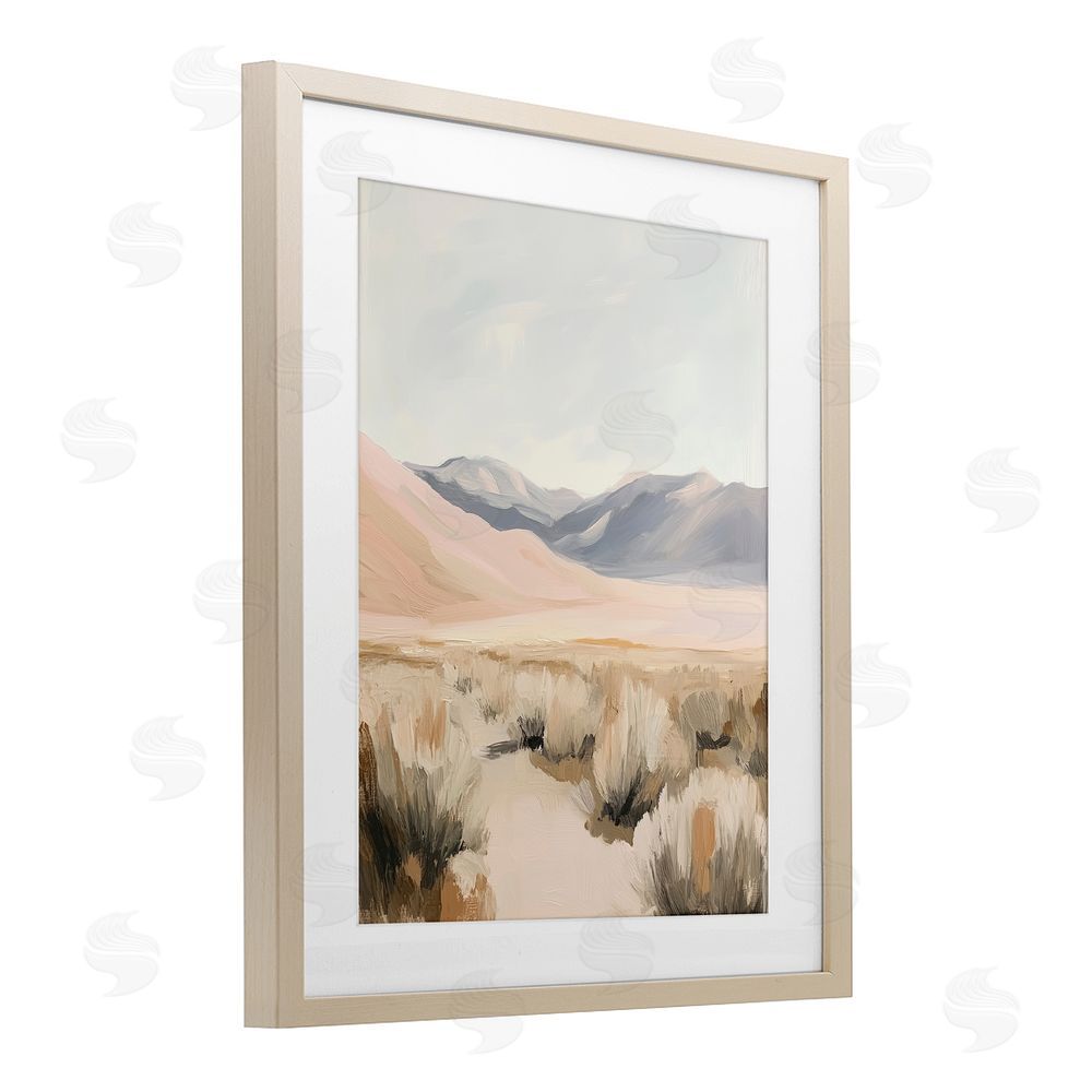 Heidi Kuntz Pastel Desert Solitude Birch Framed Print Under Glass Wall Art