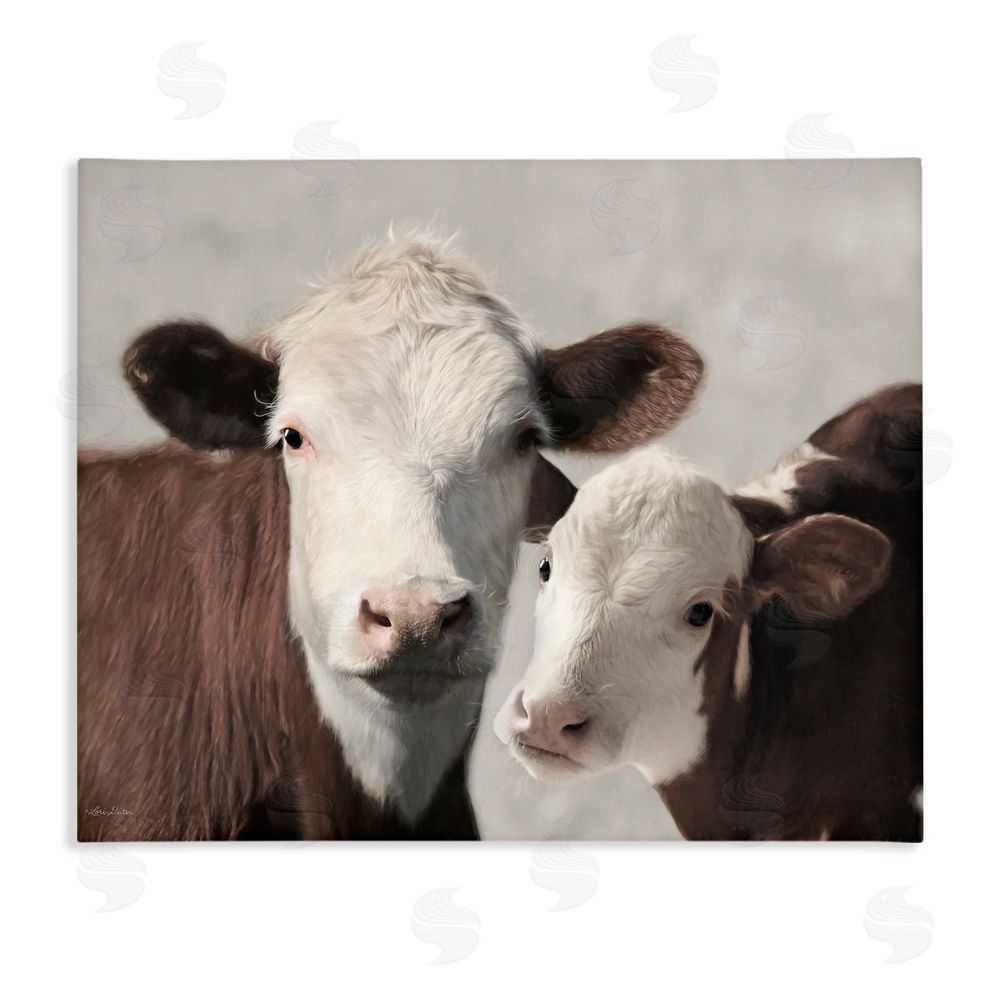 Lori Deiter Mommy & Me Cows Stretched Canvas Wall Art Print