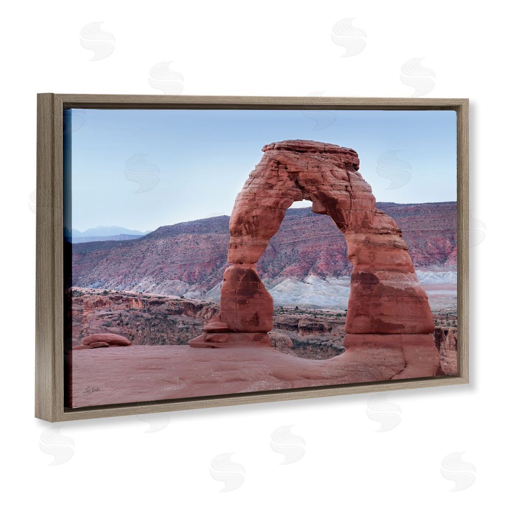 Lori Deiter Time's Sculpture Delicate Arch Brown Floating Frame Canvas Wall Art Print