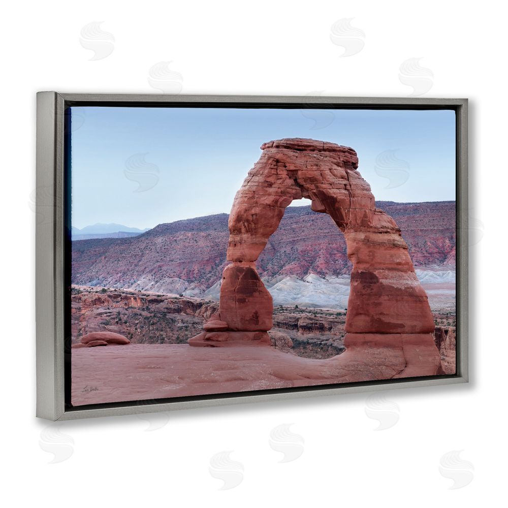 Lori Deiter Time's Sculpture Delicate Arch Gray Floating Frame Canvas Wall Art Print