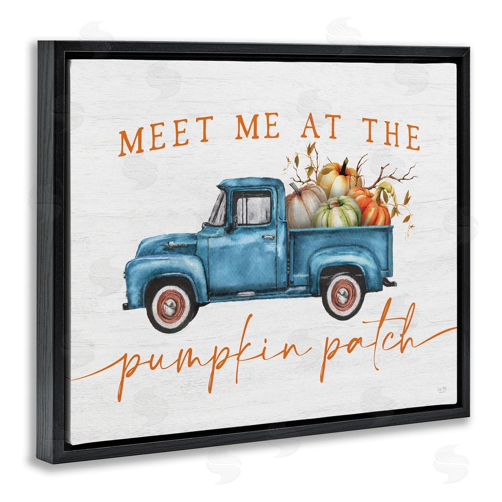 Lux + Me Designs Meet Me Pumpkin Patch Black Floating Frame Canvas Wall Art Print