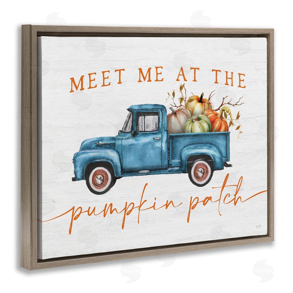 Lux + Me Designs Meet Me Pumpkin Patch Brown Floating Frame Canvas Wall Art Print
