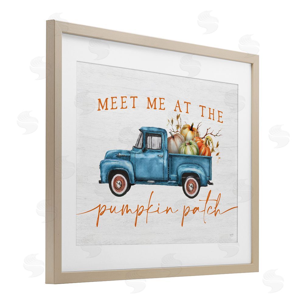 Lux + Me Designs Meet Me Pumpkin Patch Birch Framed Print Under Glass with White Mat Wall Art