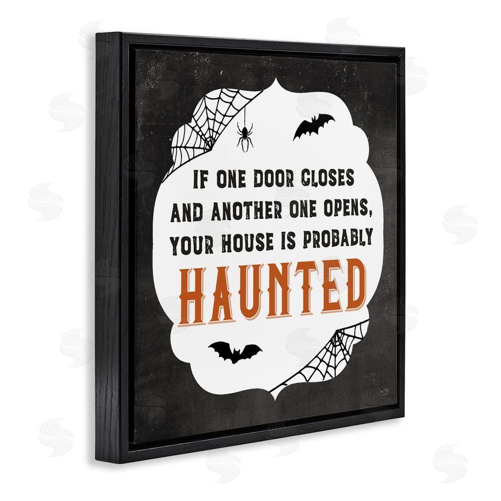 Lux + Me Designs One Door Closes Haunted House Black Floating Frame Canvas Wall Art Print
