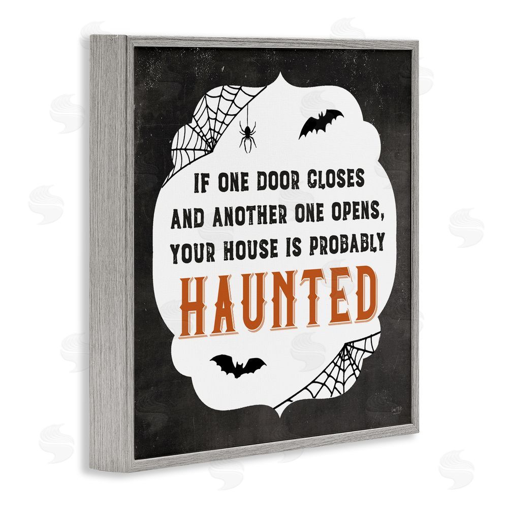Lux + Me Designs One Door Closes Haunted House Gray Framed Giclee Art Print