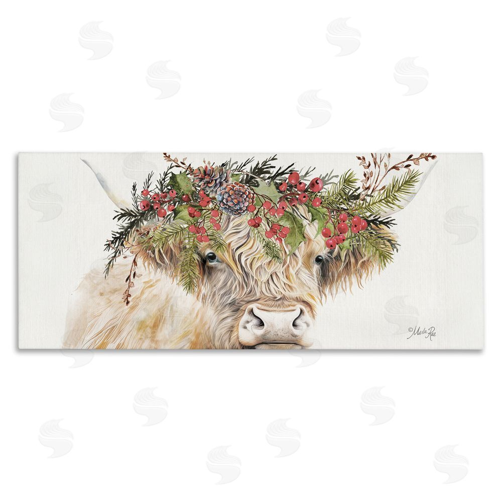 Marla Rae Cattle with Seasonal Berries Canvas Wall Art Print