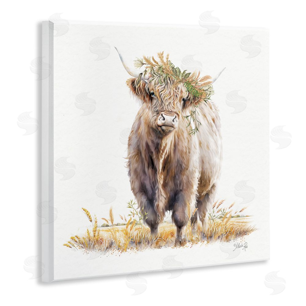 Marla Rae Ollie the Highland Cattle Wall Plaque Art Print