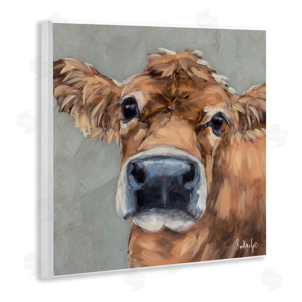 Sara G. Designs Freckles The Cow Portrait Wall Plaque Art Print