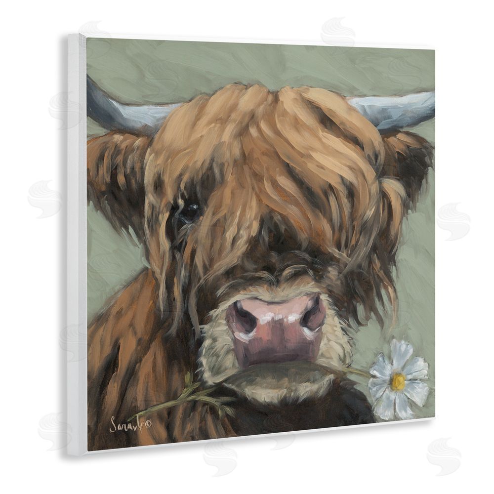 Sara G. Designs Blossom Babe Cattle Wall Plaque Art Print