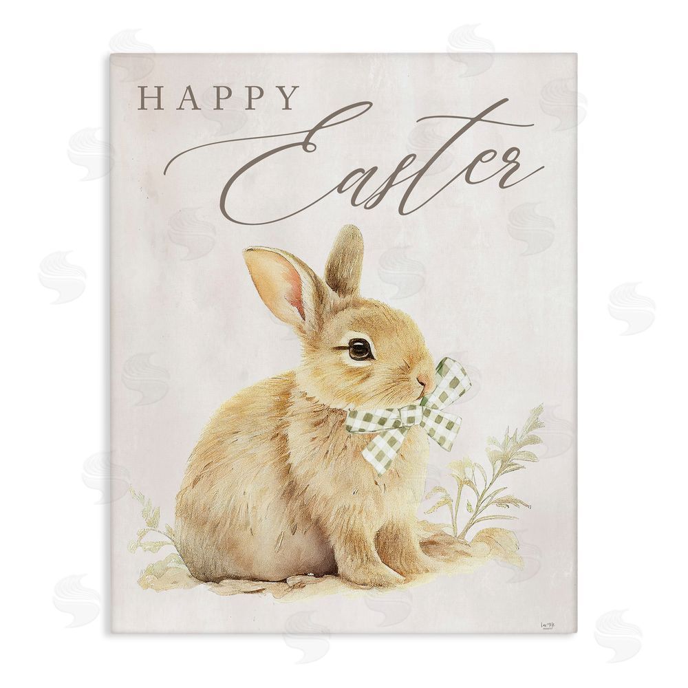 Lux + Me Designs Vintage Happy Easter Bunny Canvas Wall Art Print