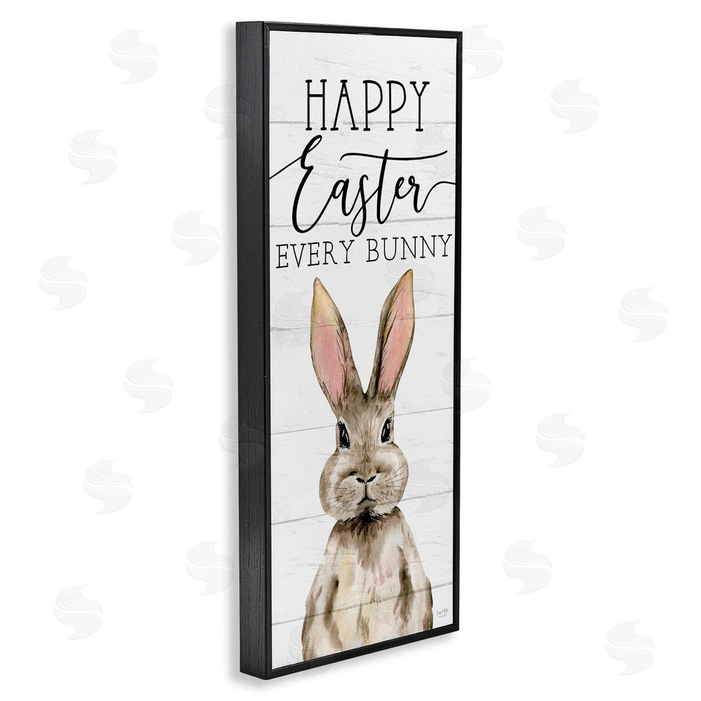 Lux + Me Designs Happy Easter Every Bunny Black Framed Giclee Wall Art Print