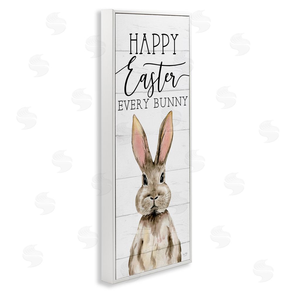 Lux + Me Designs Happy Easter Every Bunny White Framed Giclee Wall Art Print