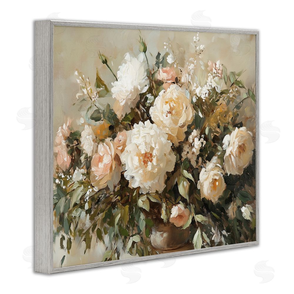 Heidi Kuntz Secret Garden Arrangement Gray Framed Giclee Wall Art Print